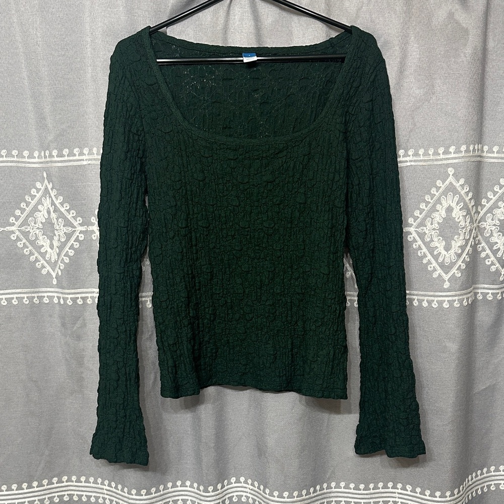 Old Navy Dark Green Long Sleeve Top